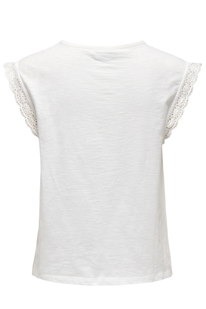 JDYSALVA LIFE S/L CROCHET TOP JRS N 15318217 CLOUD DANCER